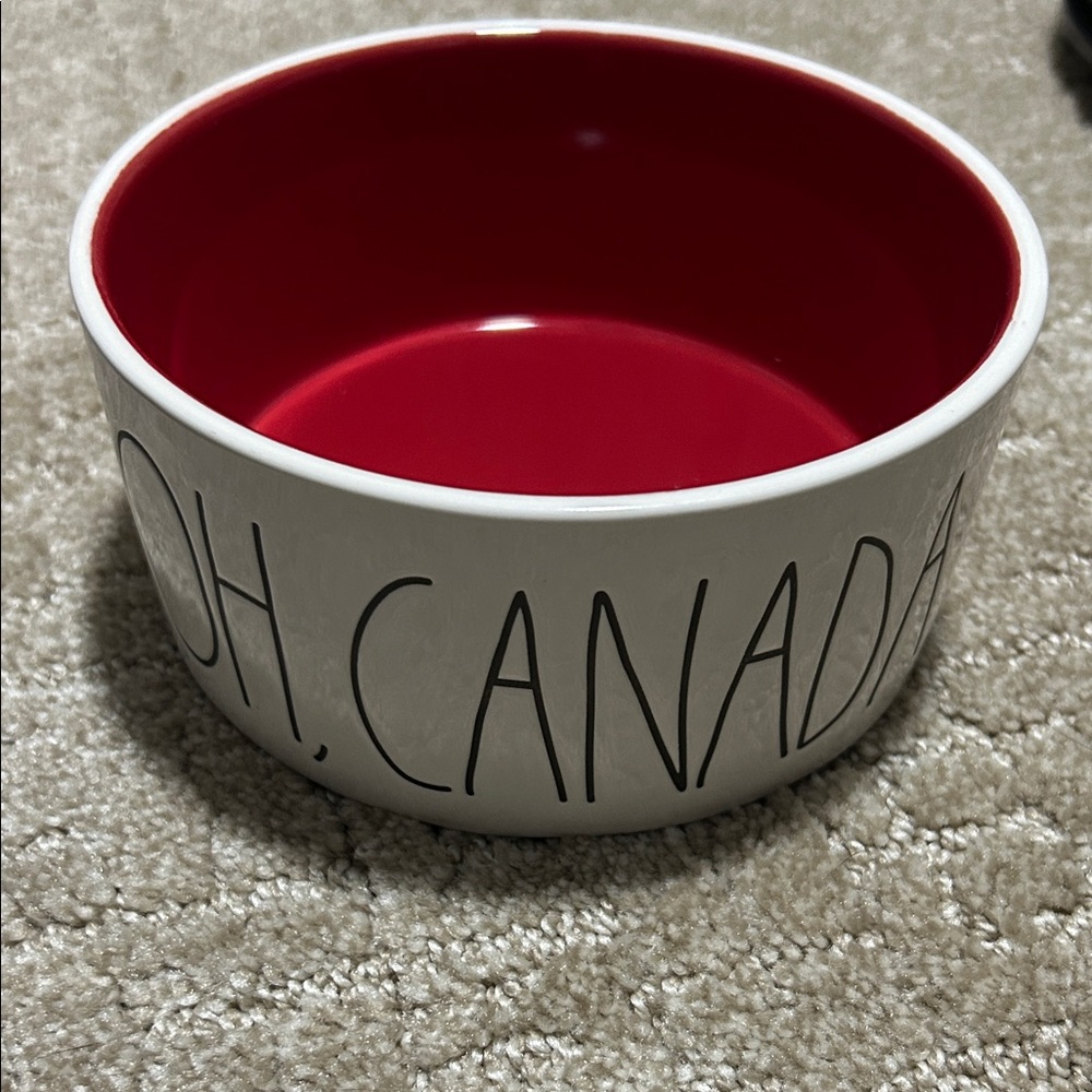Rae Dunn OH CANADA large dog bowl